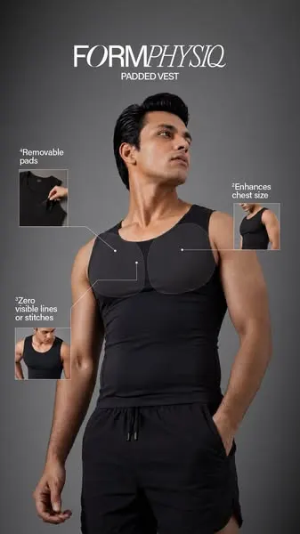 DaMENSCH shapewear vest ad: Drop 2 inches in 5 seconds