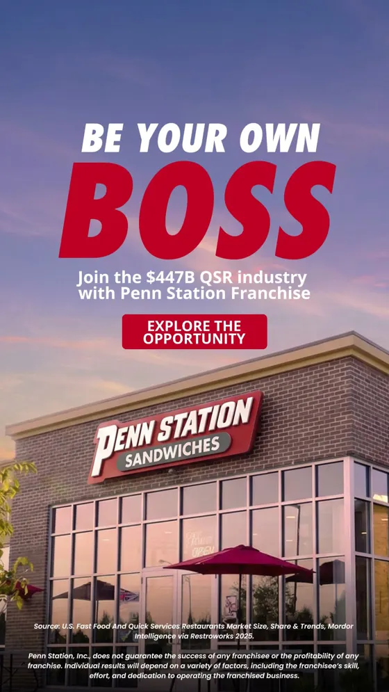 Penn Station ads for the $7.99 Penn Pairs deal and for franchise owners