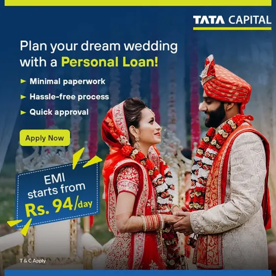 Tata Capital ad, plan your dream wedding with a personal loan